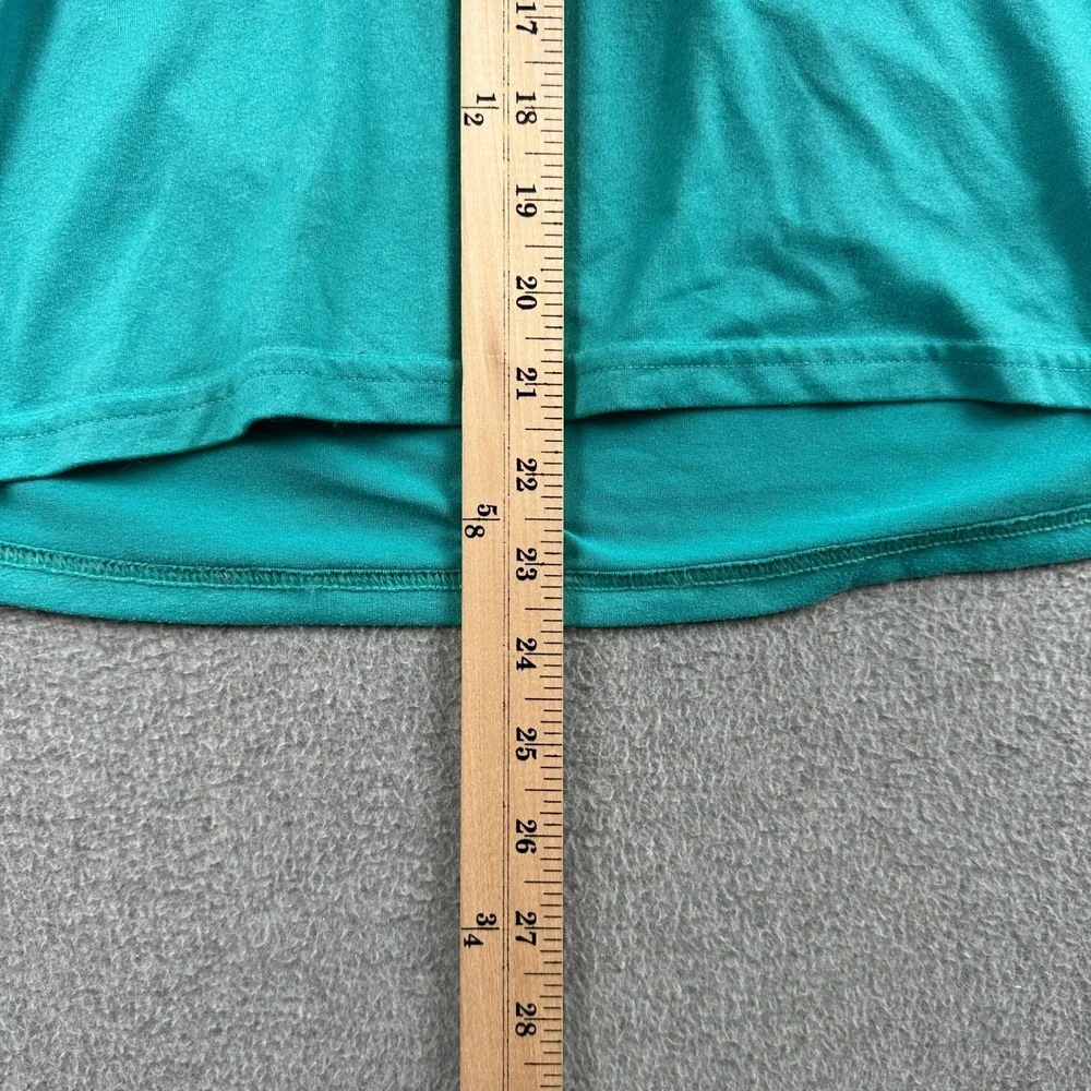 Nike Shirt Womens Medium Teal Dri-Fit V-Neck Short Sleeve Regular Fit Athletic - Picture 6 of 10